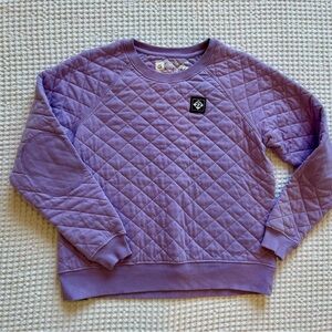 M22 Michigan Women’s Wisteria Purple Quilted Pullover Sweatshirt: Small